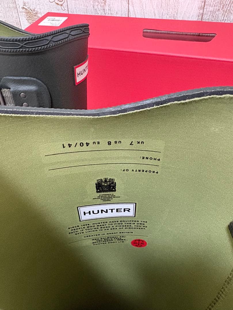 専用 25.5〜26㎝☆新品HUNTERレインブーツUK7 ハンターバルモバル