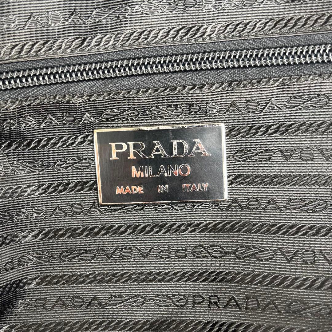 極美品 プラダ 2way ボストンバッグ ナイロン サフィアーノレザー ブラック