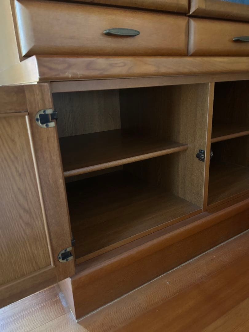 レトロ 木製 食器棚 本棚 ブラウン ディスプレイ キャビネット