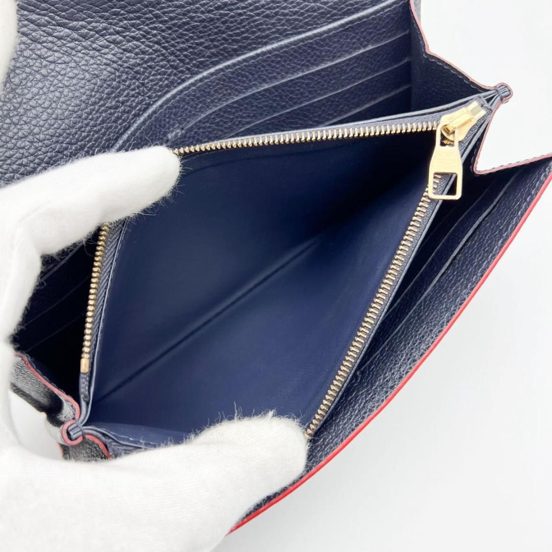 【美品】ヴィトン アンプラント ポルトフォイユ サラ 長財布 マリーヌルージュ