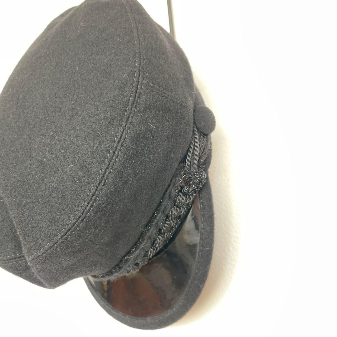 最終CHANEL キャスケット used ブラック ロゴ シャネル