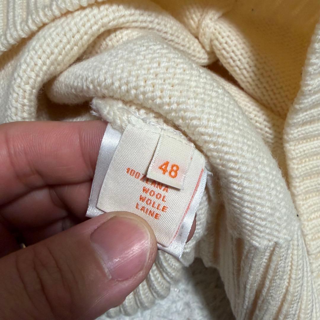 最高級イタリア製　クルチアーニ　タートルニット　ハーフジップ　フード　肉厚