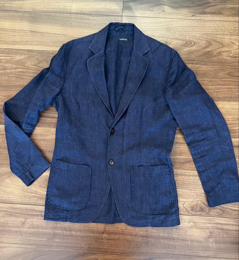 LARDINI ネイビー 麻　ジャケット