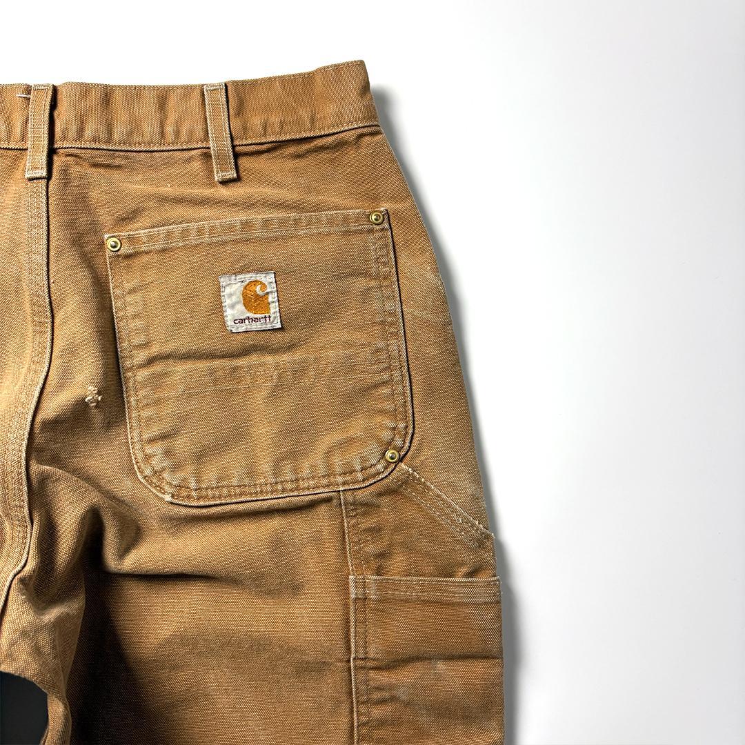 carhartt ダブルニー usa製 W32 L30 ブラウン 鬼フェード