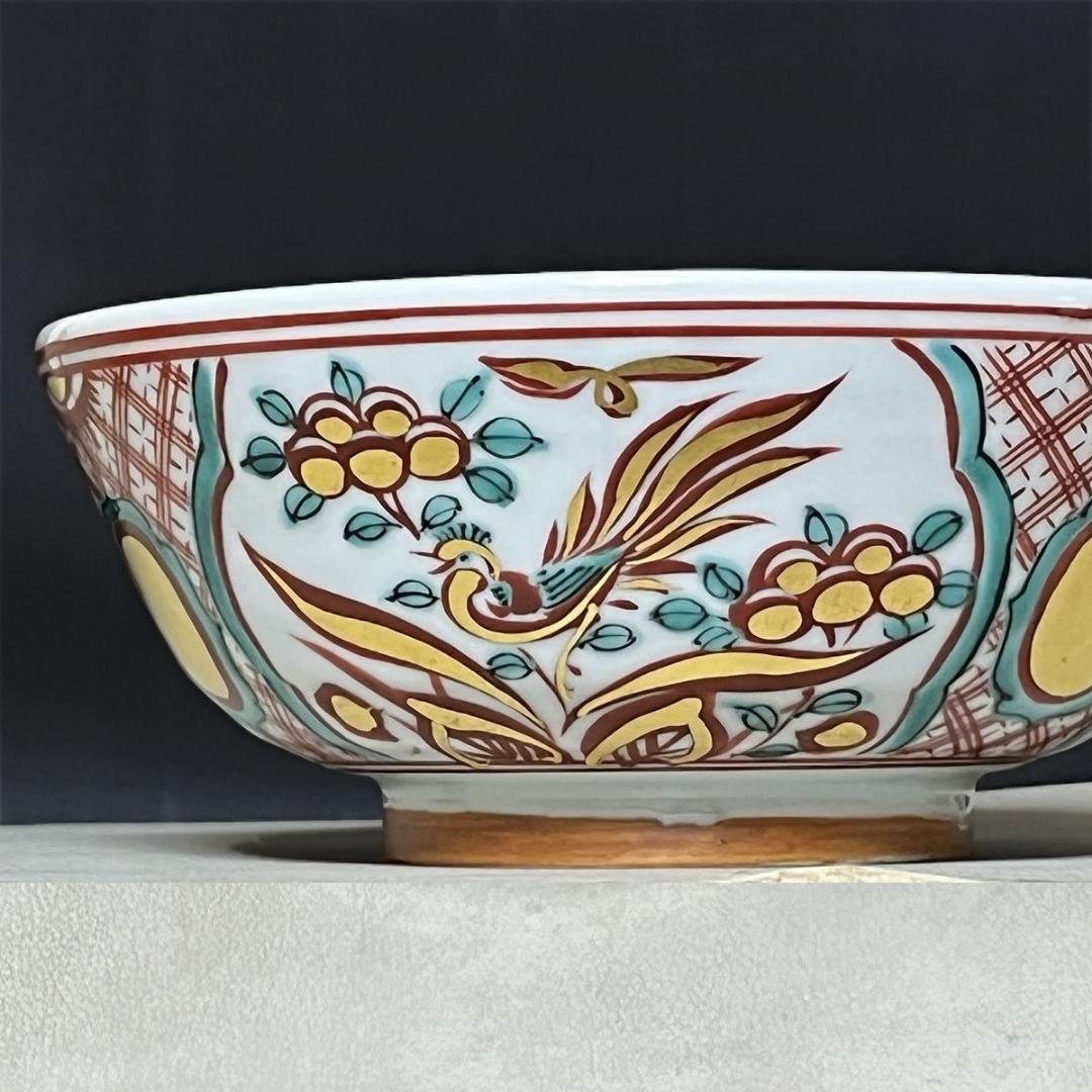 真葛香斎 赤絵 玉取獅子 菓子鉢 共箱 赤絵鉢 十水五石 茶道具 k3210