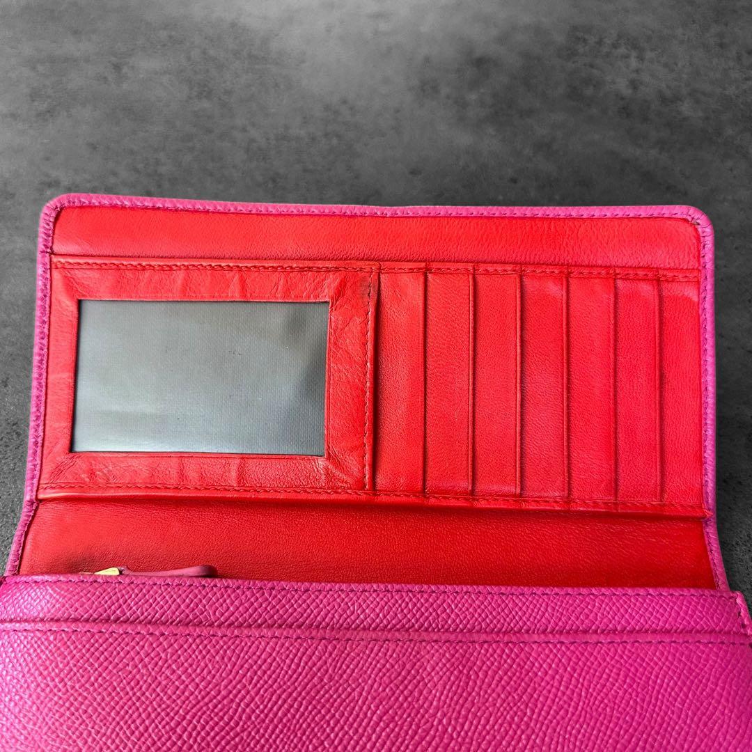 希少✨BVLGARI ビーゼロワン　サフィアーノレザー　二つ折り長財布　ピンク