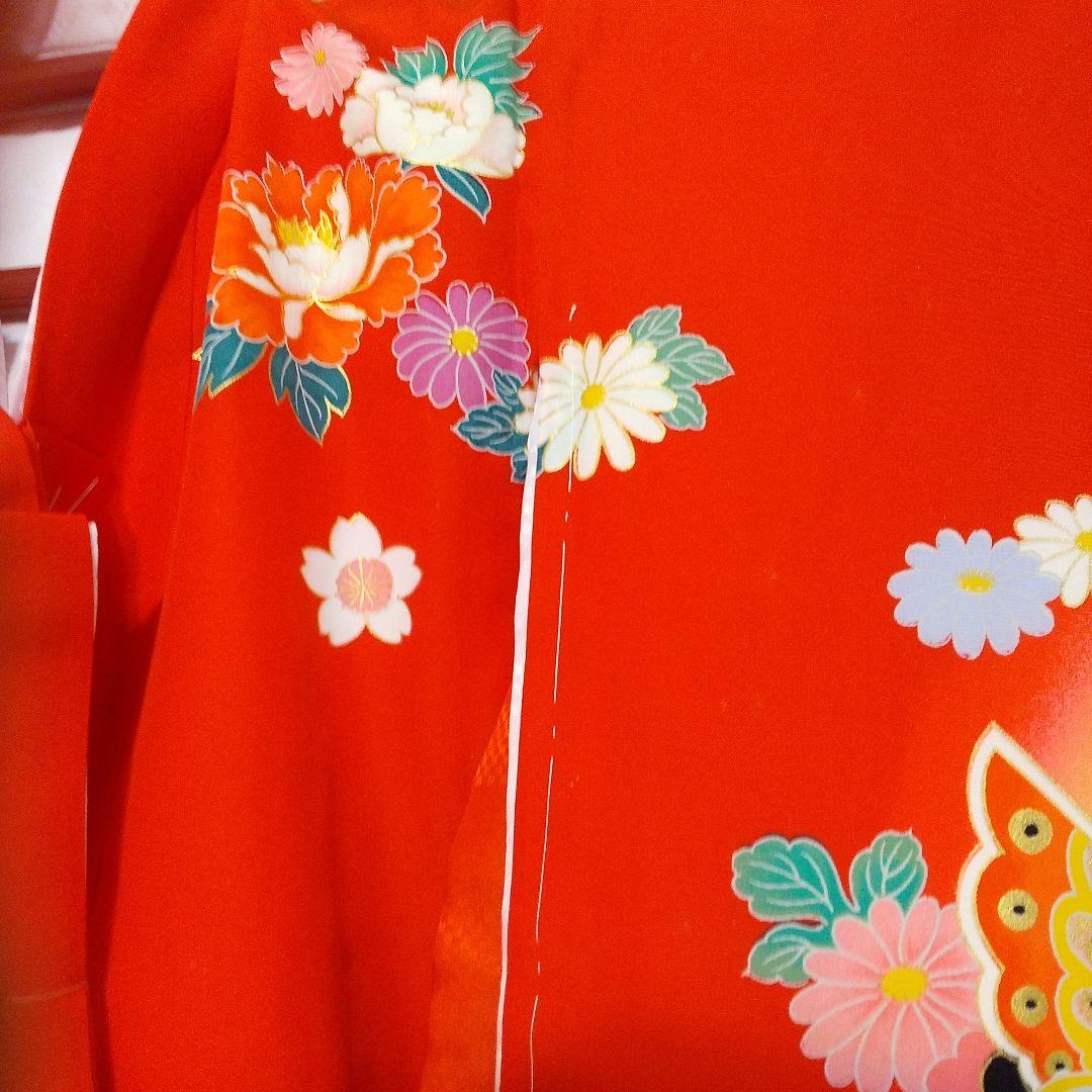 お宮参り 七五三 女の子 正絹 赤 長襦袢付き 未使用 No126