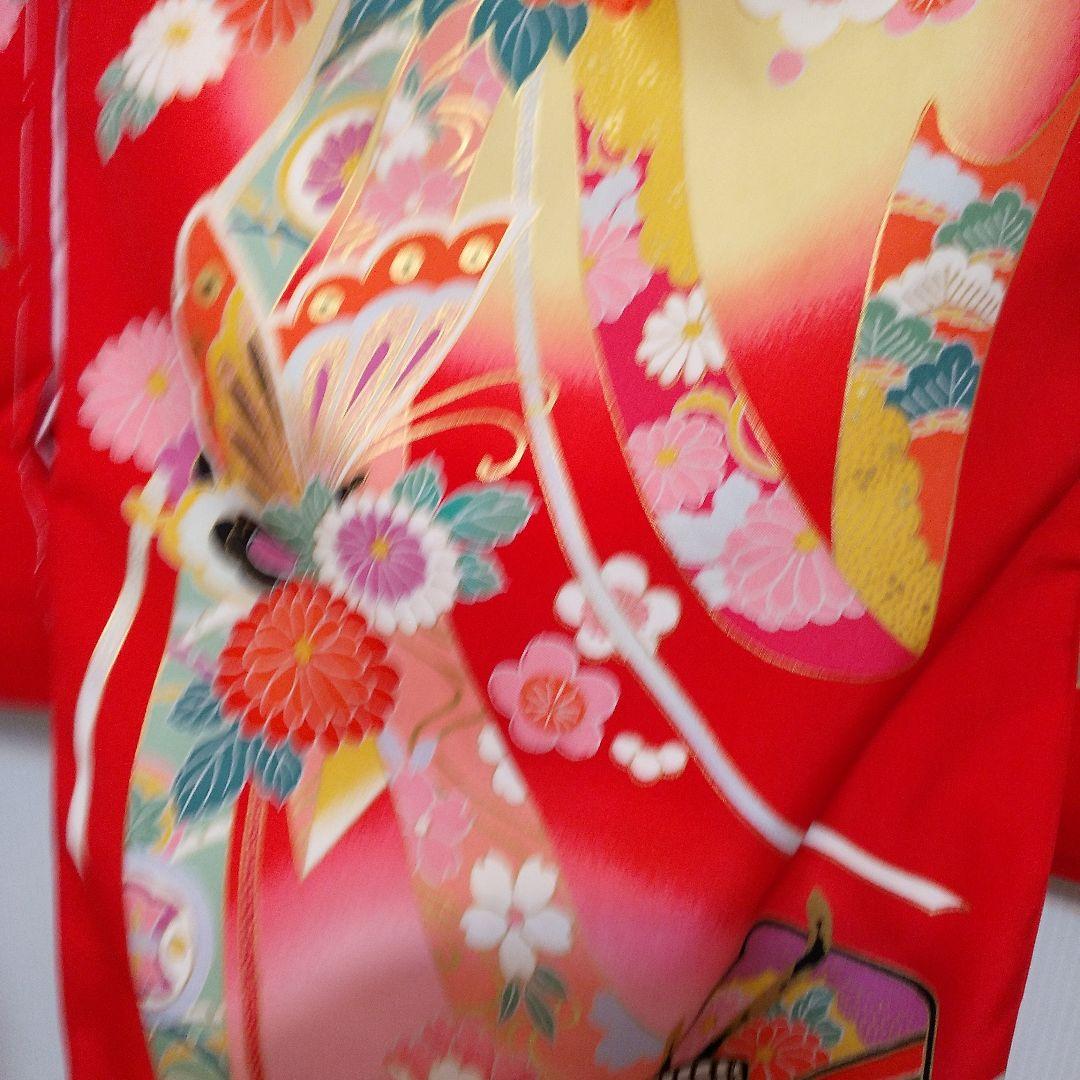 お宮参り 七五三 女の子 正絹 赤 長襦袢付き 未使用 No126