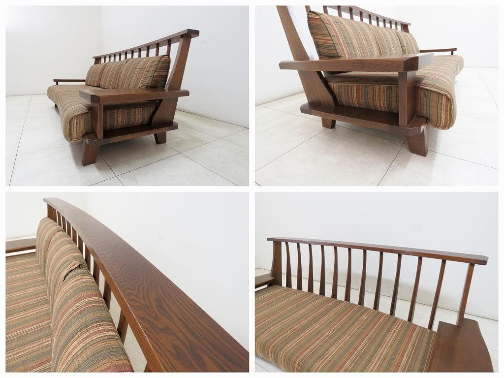 あっこ様 葉山ガーデン■WAZA 3人掛けソファ■ウッドアーム■ファブリック■