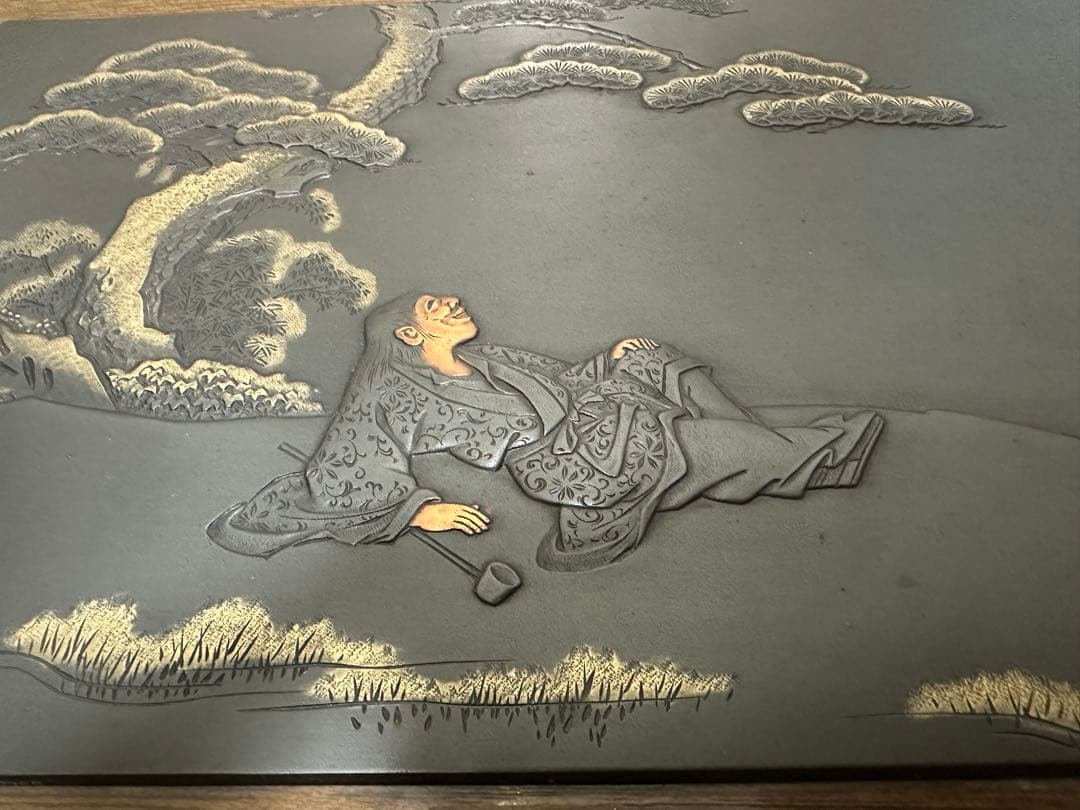 金工美術　昭和三年　金工　額　彫刻　骨董　古美術　アンティーク