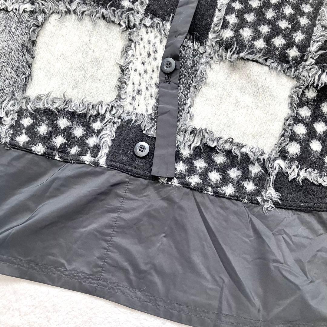 エイココンドウ パッチワーク ロングジレ ベスト アウター コート ウール