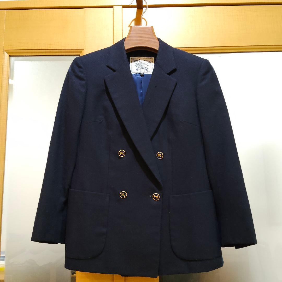 Burberrys バーバリー 希少 ロゴボタン ダブル 紺ブレ ジャケット M