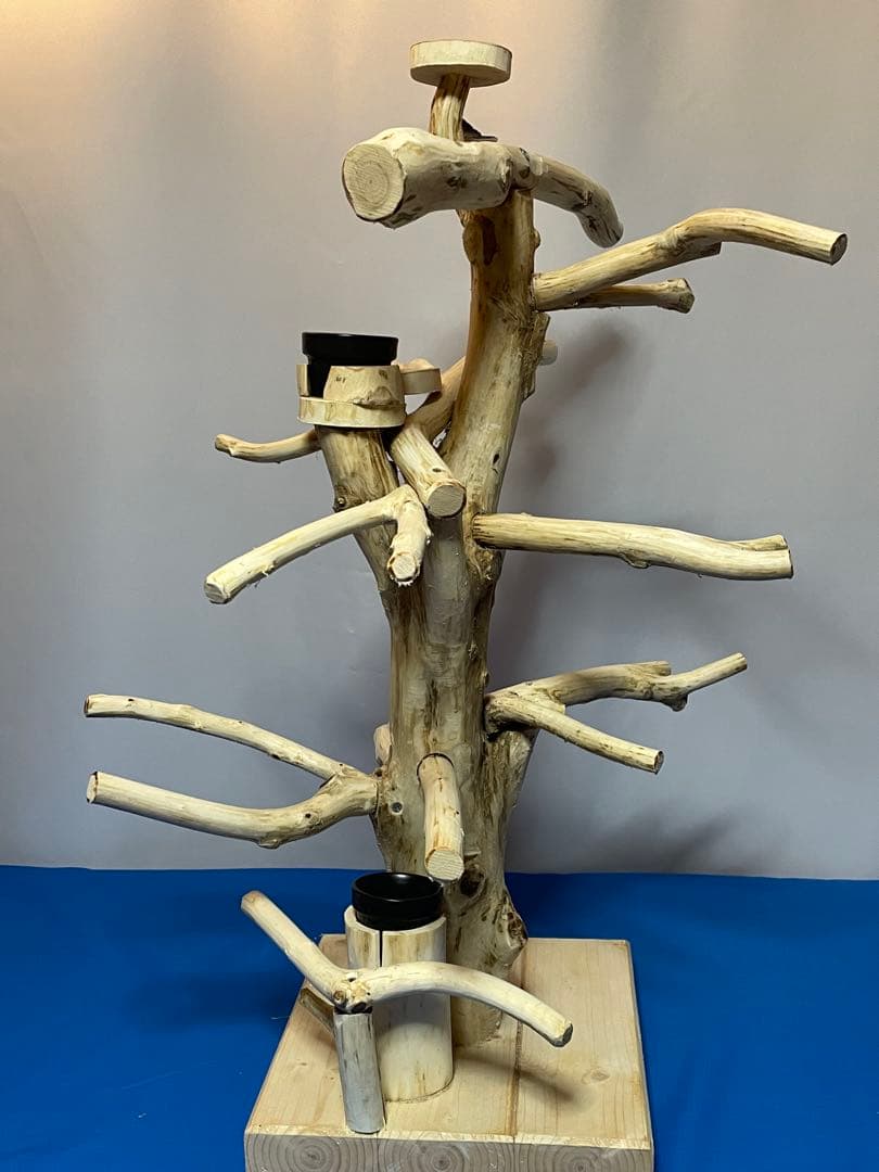 天然木白木バードジム75センチ