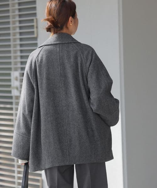 極美品 JOURNALSTANDARDrelume 尾州ウールピーコート グレー