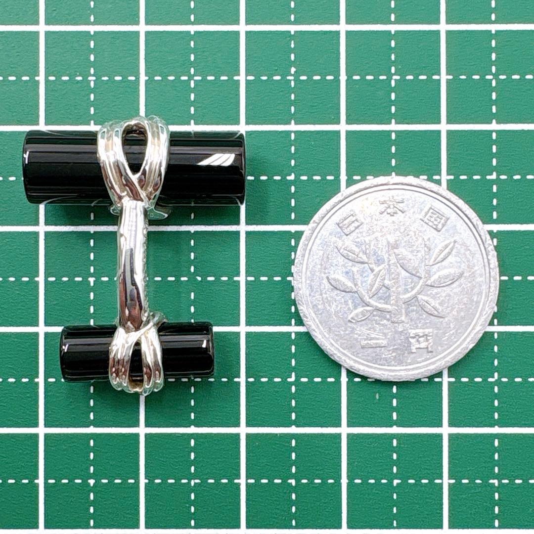 極美品レア オールドティファニー コラムバー カフス シルバー925 オニキス