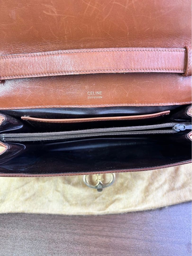 CELINE ブラウン ショルダーバッグ　ビンテージ品