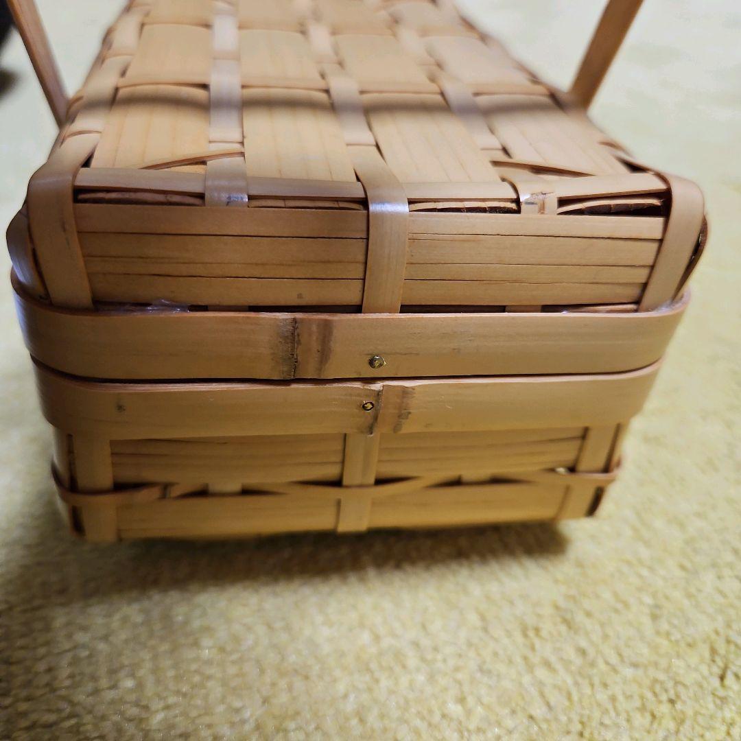 【新品】竹巧彩　お弁当箱　おむすび箱　長方形　豆腐カゴ　小物入れ