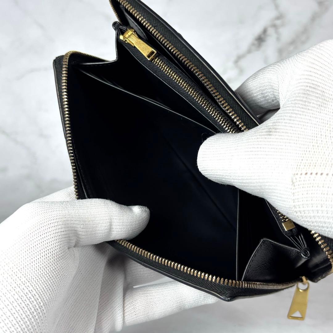 BOTTEGA VENETA 長財布 カセット ジップアラウンドウォレット　黒