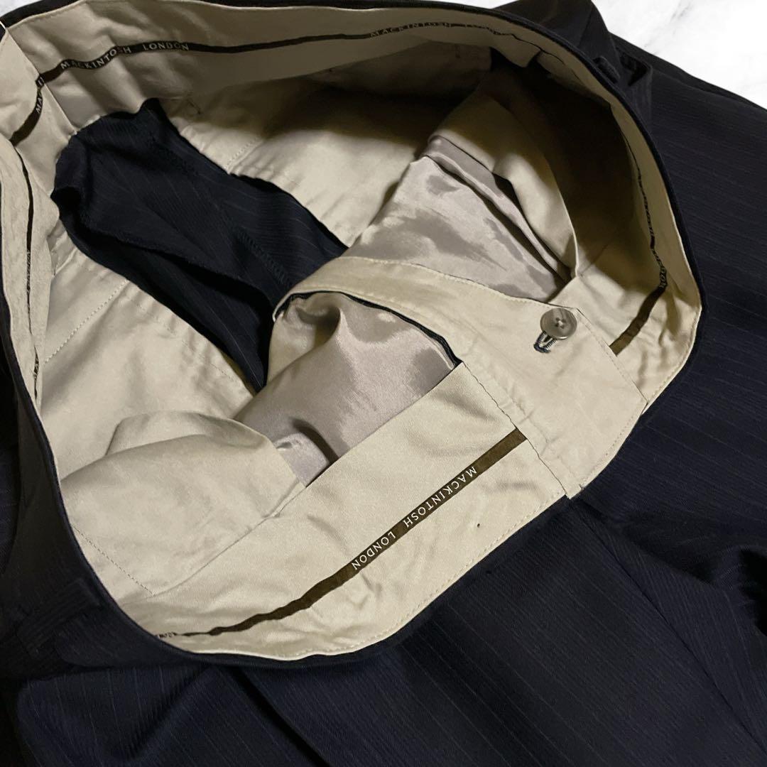 極美品☆マッキントッシュロンドン☆スーツセットアップ☆ストライプ柄☆ネイビー☆L
