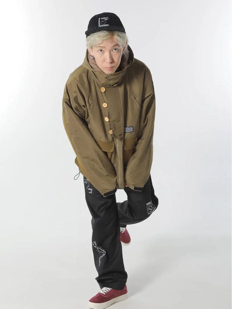 ODD MILITARY-JKT カーキ フード付きミリタリージャケット