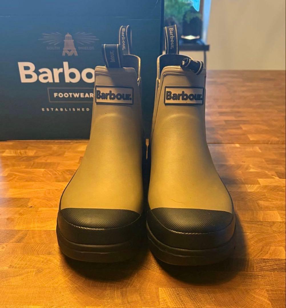 【新品未使用品】Barbour ベージュ ショートレインブーツ