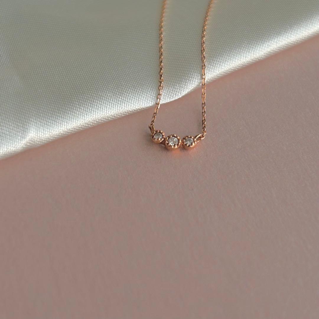 ete ダイヤモンドネックレス K10ピンクゴールド