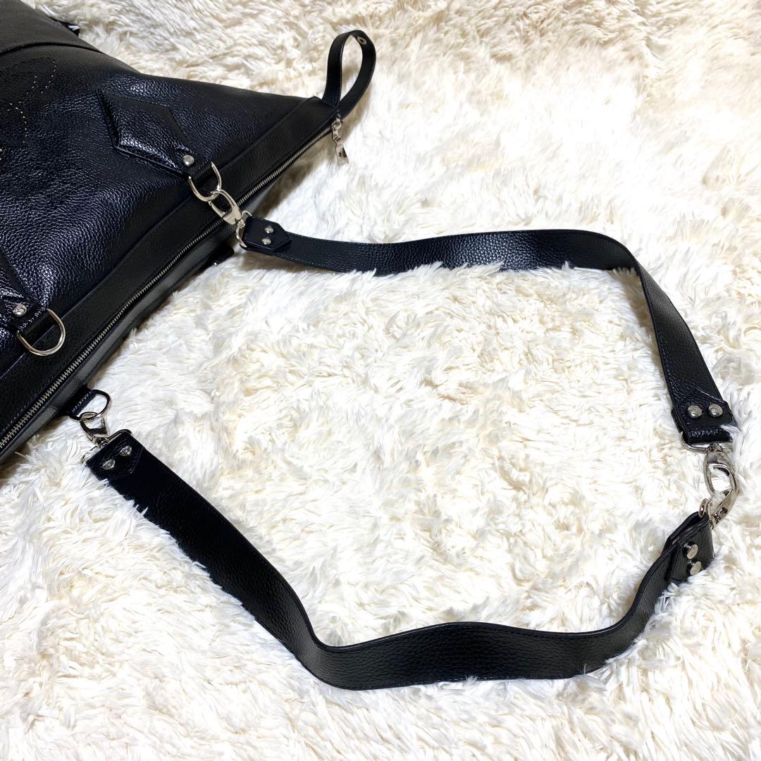 【希少】★ヴィヴィアンウエストウッド★レザーボストンバッグ★特大 黒 本革 変形