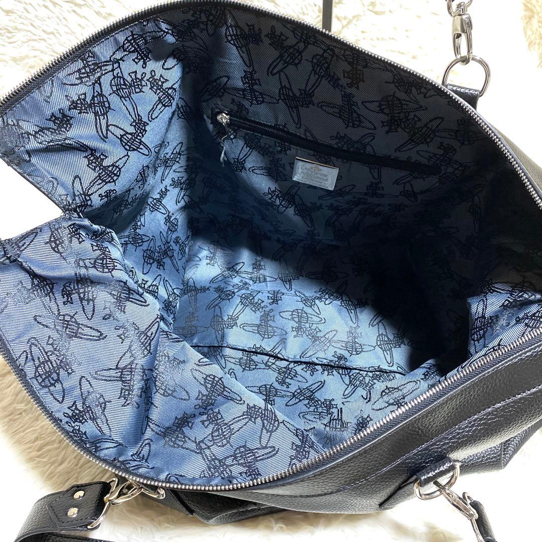 【希少】★ヴィヴィアンウエストウッド★レザーボストンバッグ★特大 黒 本革 変形