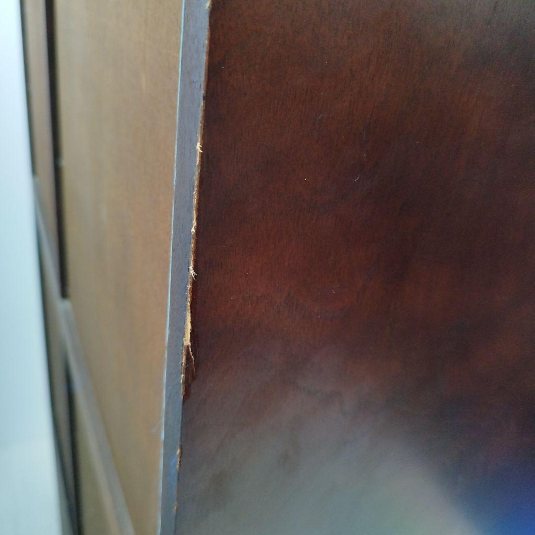 ダークブラウン本棚 ガラス扉付き 5段 書棚 飾棚