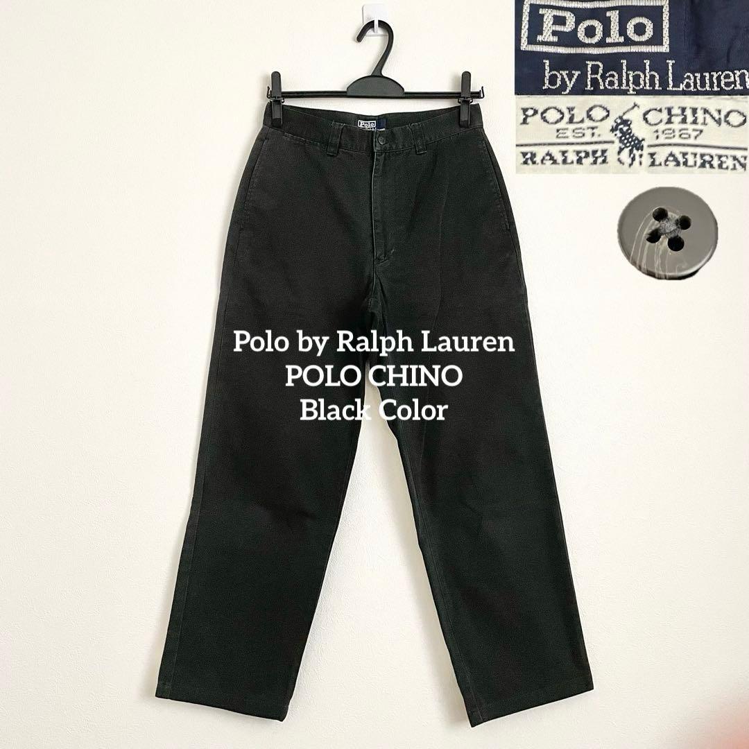 Polo by Ralph Lauren 極太ポロチノ 黒 ワイドパンツ 30