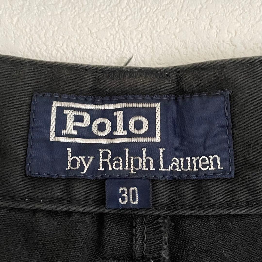 Polo by Ralph Lauren 極太ポロチノ 黒 ワイドパンツ 30