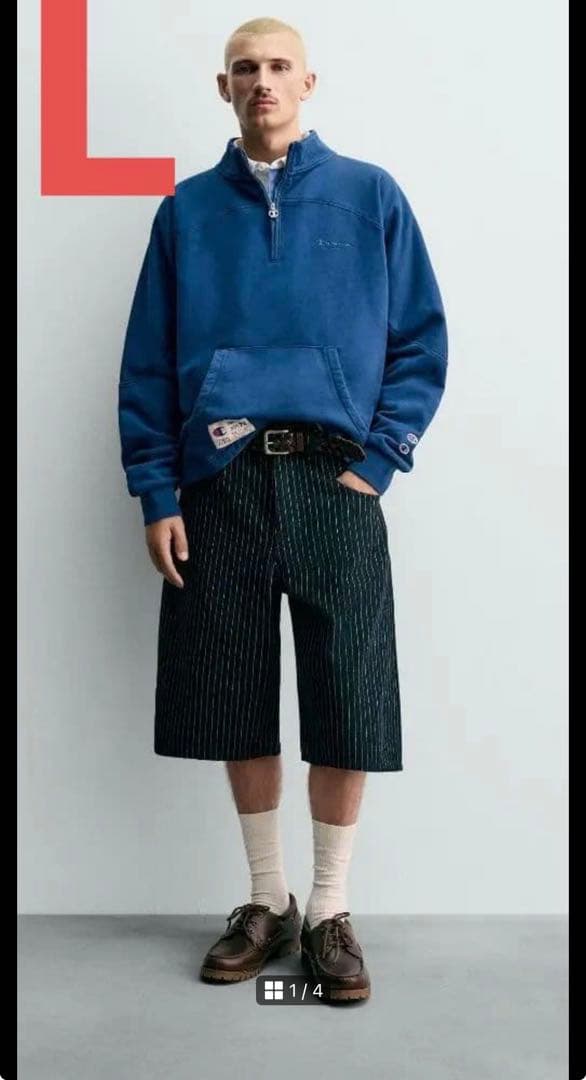 CHAMPION X ZARA ジッパーネック スウェットシャツ