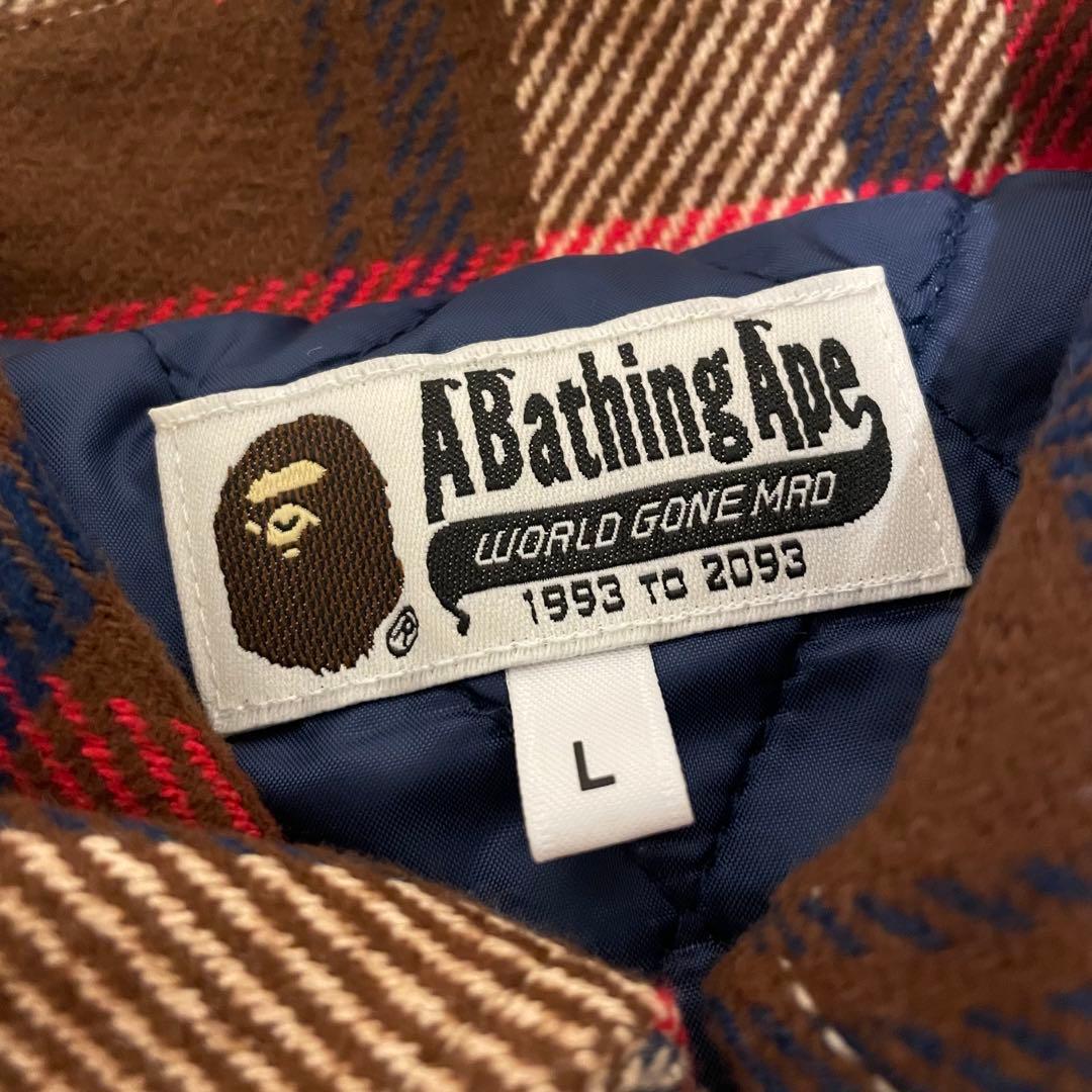 ジャケット・アウター BAPE CHECK CPO ZIP JACKET