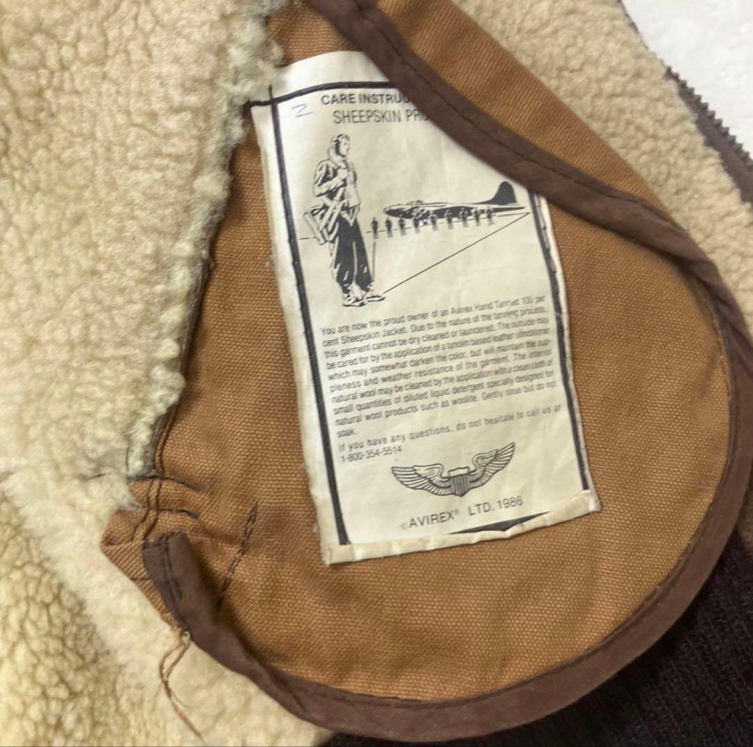 AVIREX TYPE B-6 ムートン ボア 肉厚 フライトジャケット 32