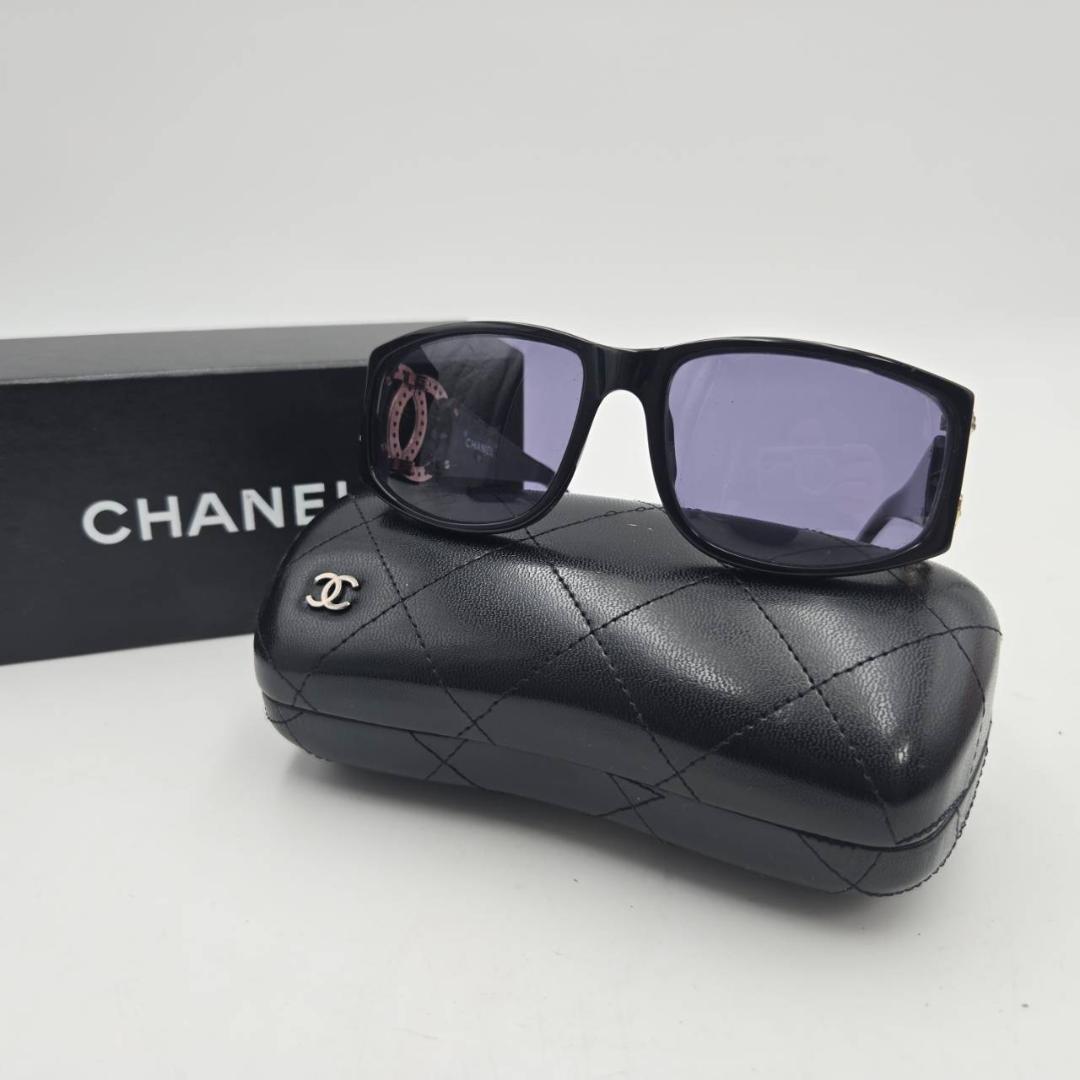CHANEL シャネル サングラス ココマーク ラインストーン付 ケース・箱付き