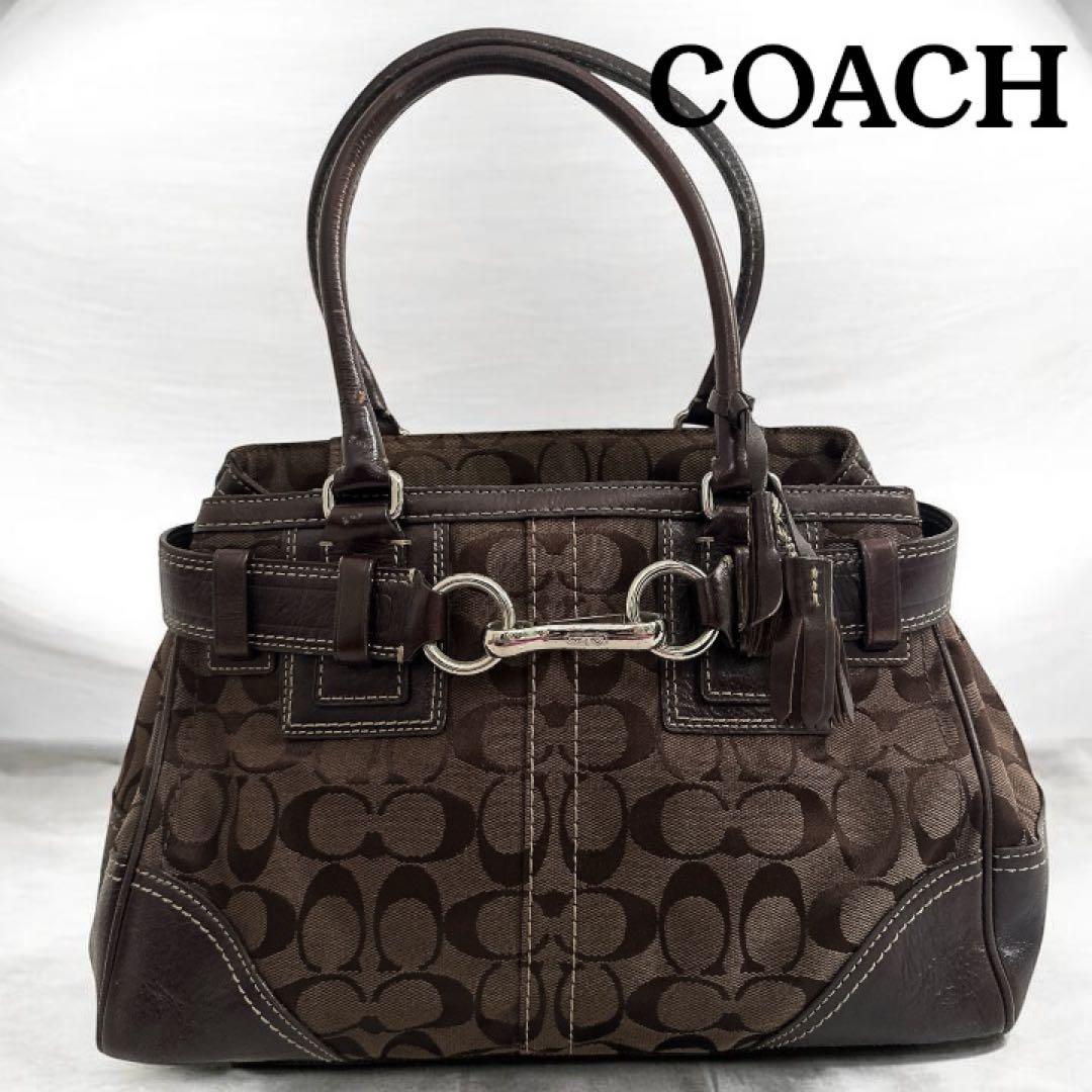 COACH コーチ トートバッグ ショルダー シグネチャー キャンバス レザー