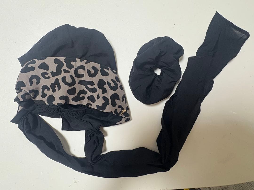 BAREN スカーフハット　Ｍサイズ　レオパードブラック