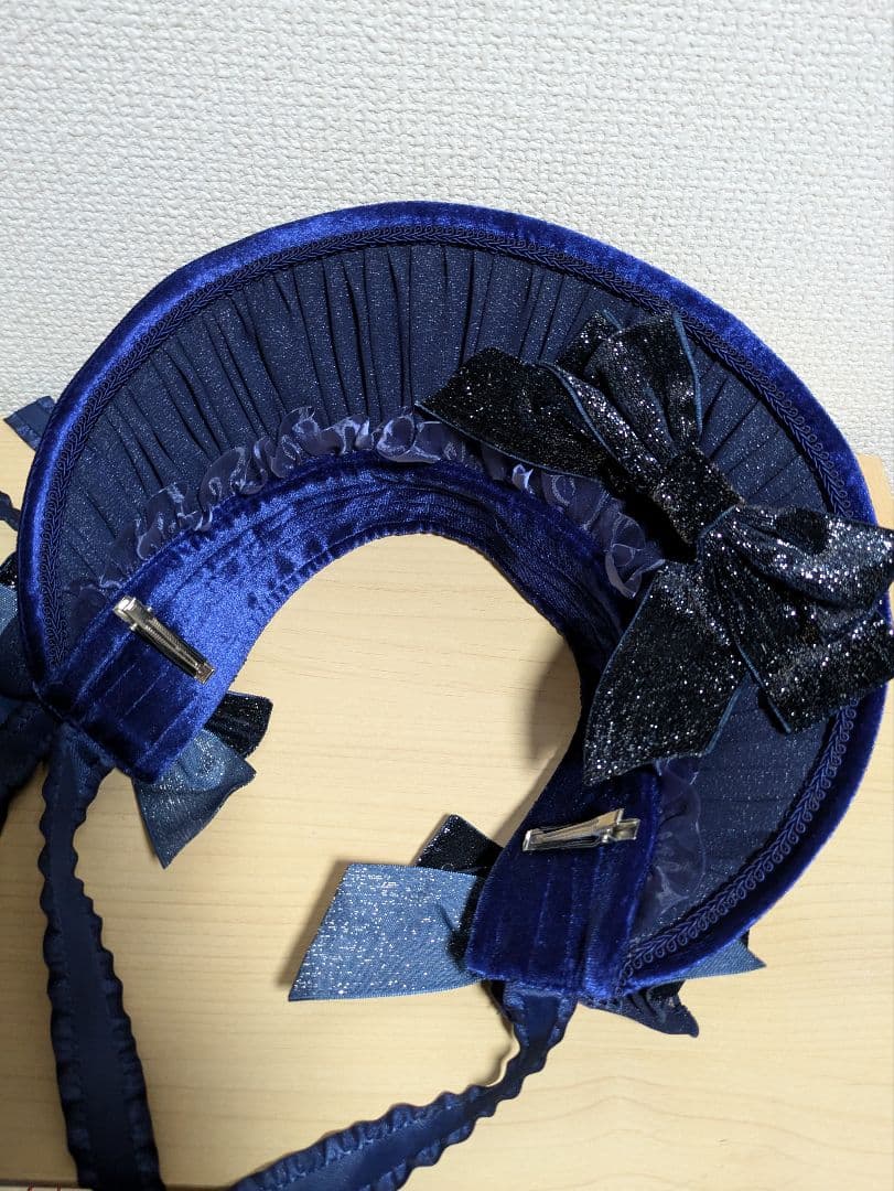 月の満ち欠け　ベルベット刺繍ボンネット/星箱Works
