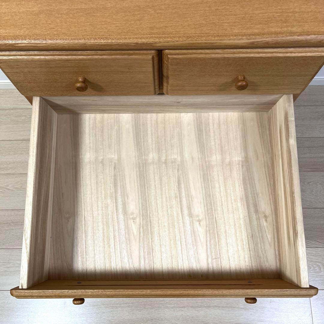 ち06【美品】起立木工 天然木タモ材 チェスト 5段 国産家具 収納タンス