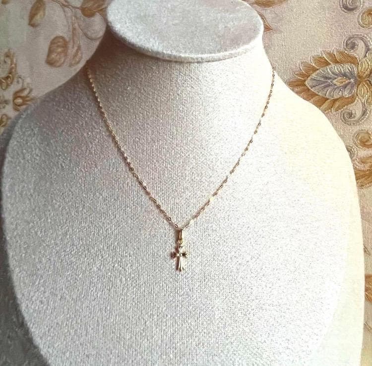 みーたん♡様☆K18 クロス ネックレス トップ 18K 刻印 18金 新品