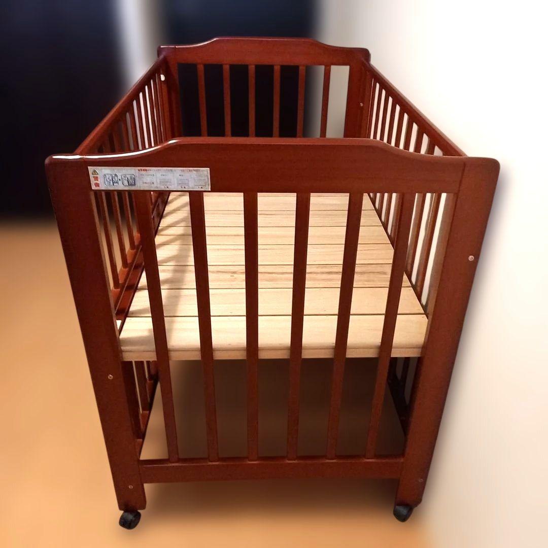 【送料込み匿名配送】KATOJIカトージ 木製ベビーベッド ブラウン 標準サイズ