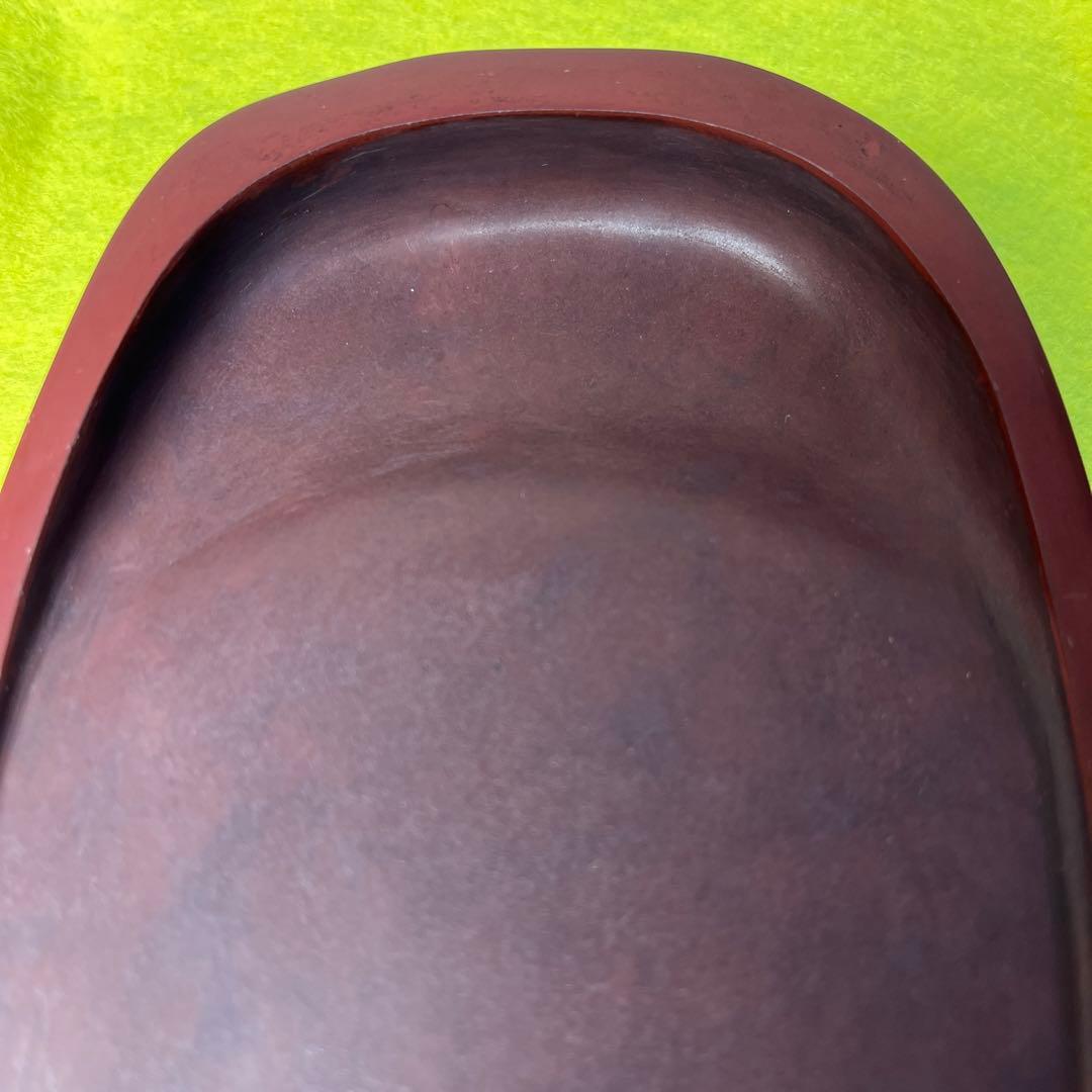 ⭕️岩手県　紫雲石硯　4代　佐藤鐡治　小判型硯　希少　姿が美しい　記念品