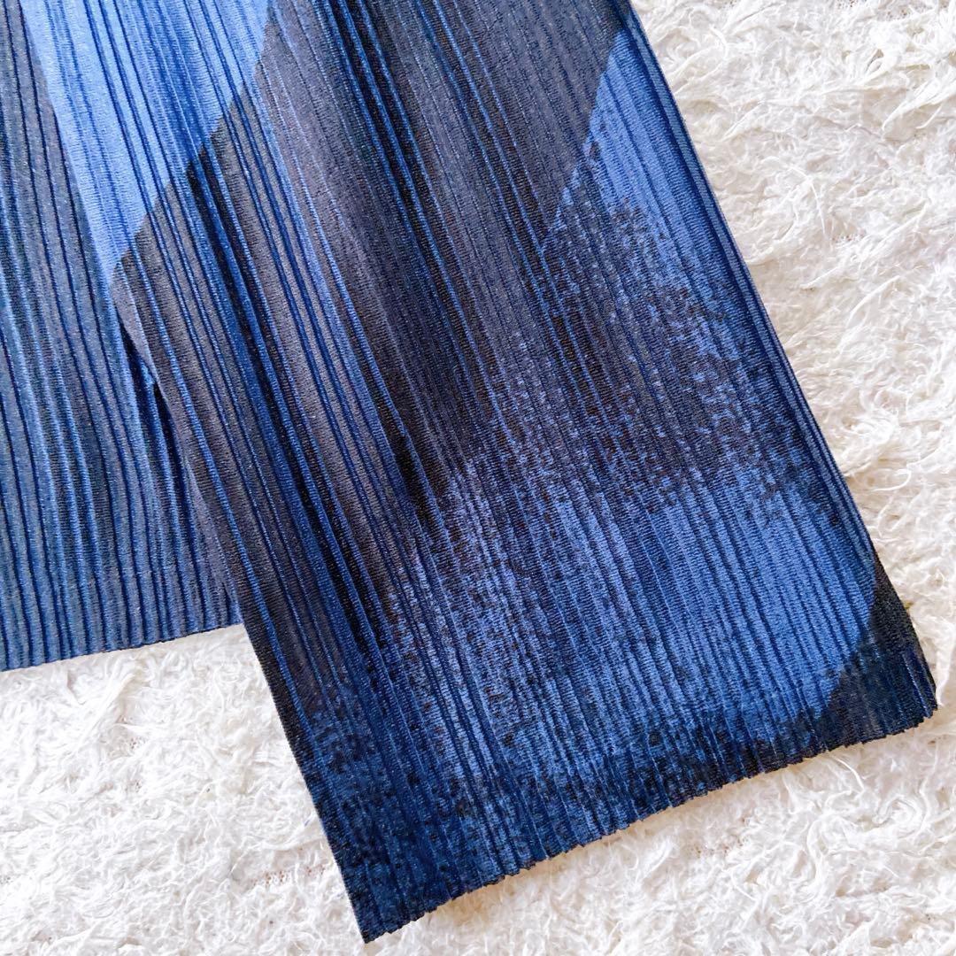 プリーツプリーズ　イッセイミヤケ 総柄　カットソー　L