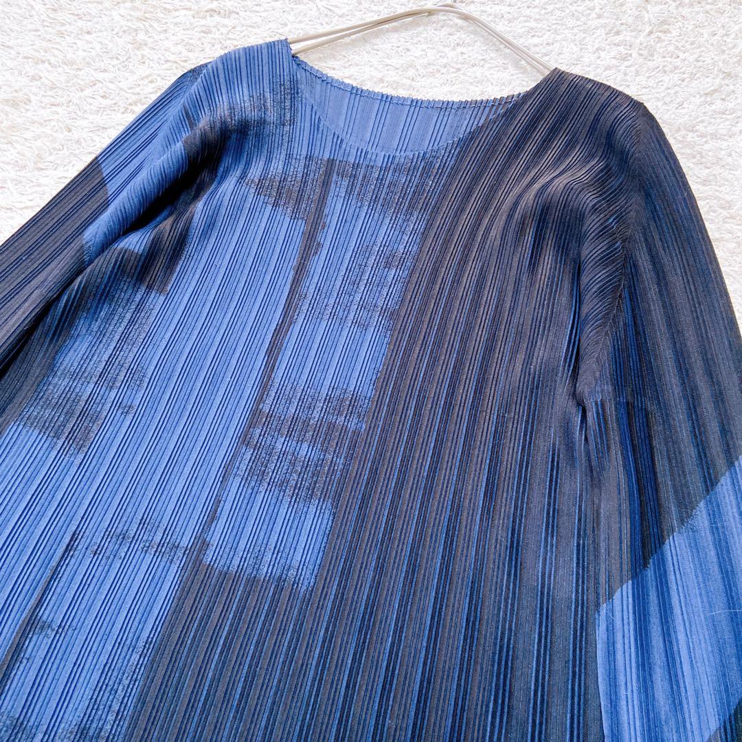 プリーツプリーズ　イッセイミヤケ 総柄　カットソー　L