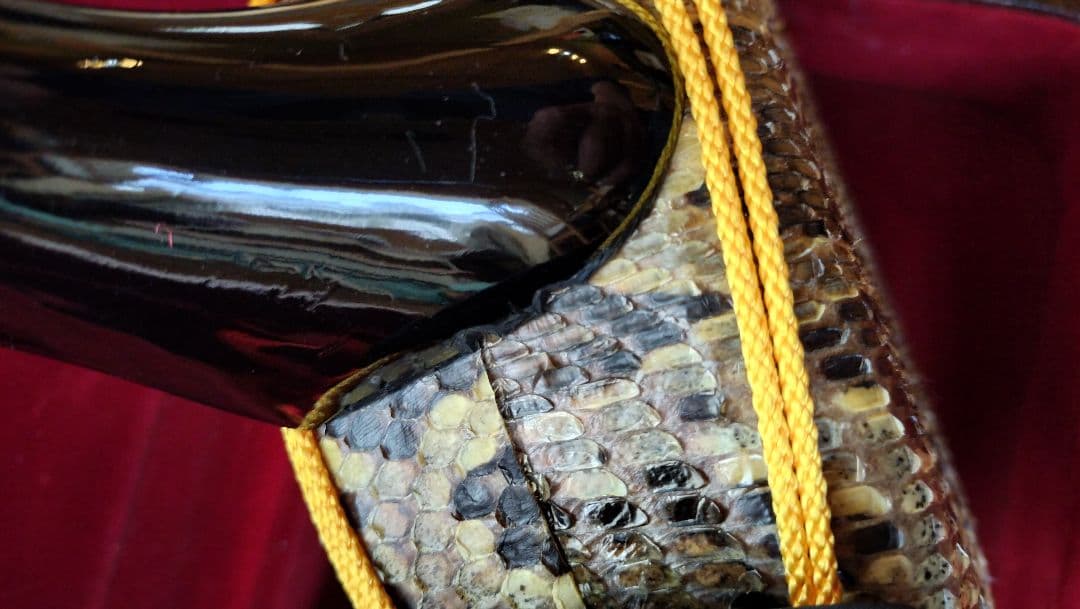 三線 沖縄 真壁型 本革強化張り ビンテージ