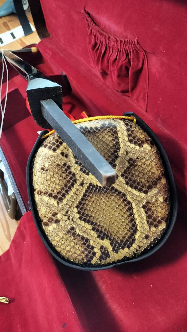 三線 沖縄 真壁型 本革強化張り ビンテージ