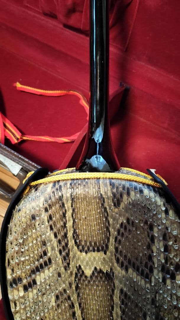 三線 沖縄 真壁型 本革強化張り ビンテージ