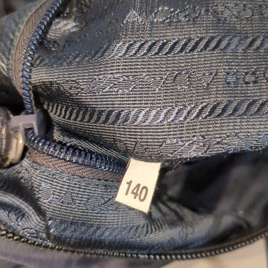 プラダ ボストンバッグ 三角ロゴ 希少色 ネイビー レザーハンドル 大容量