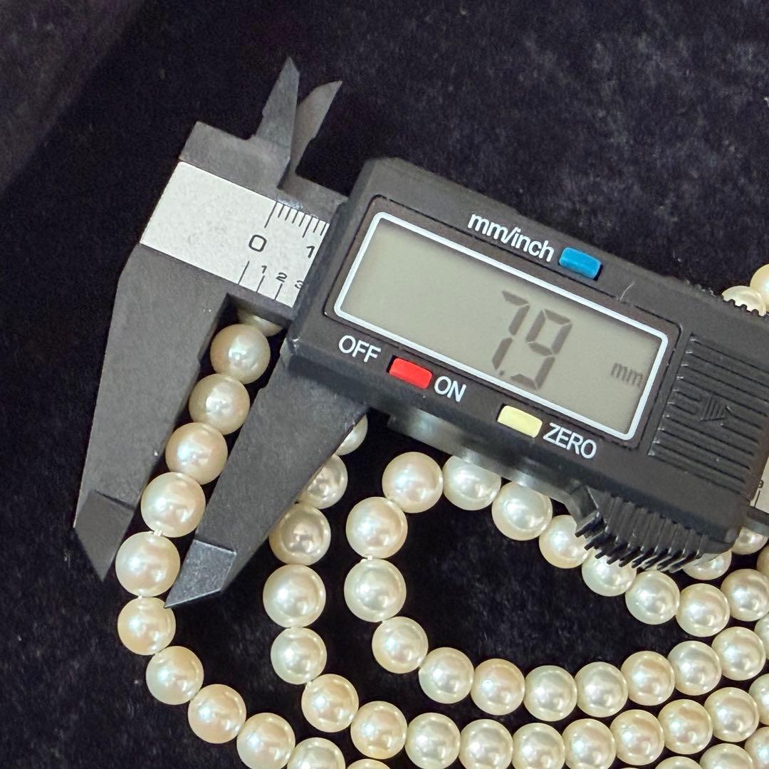 ☆極美品☆リアルパール　3連グラデーションパールネックレス　シルバー