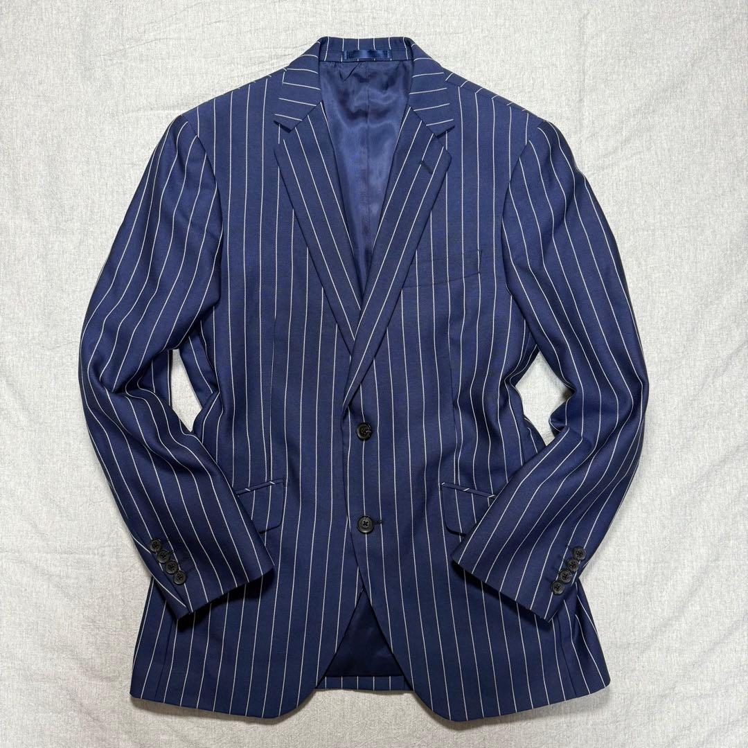 【好デザイン】GARNIER 3ピーススーツ L ネイビー ストライプ